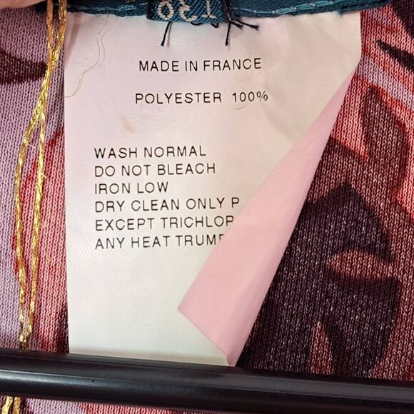 Le Chemins Blancs Women's Vintage Paisley V Neck Collared Blouse size T38/ 6 US - Picture 6 of 7